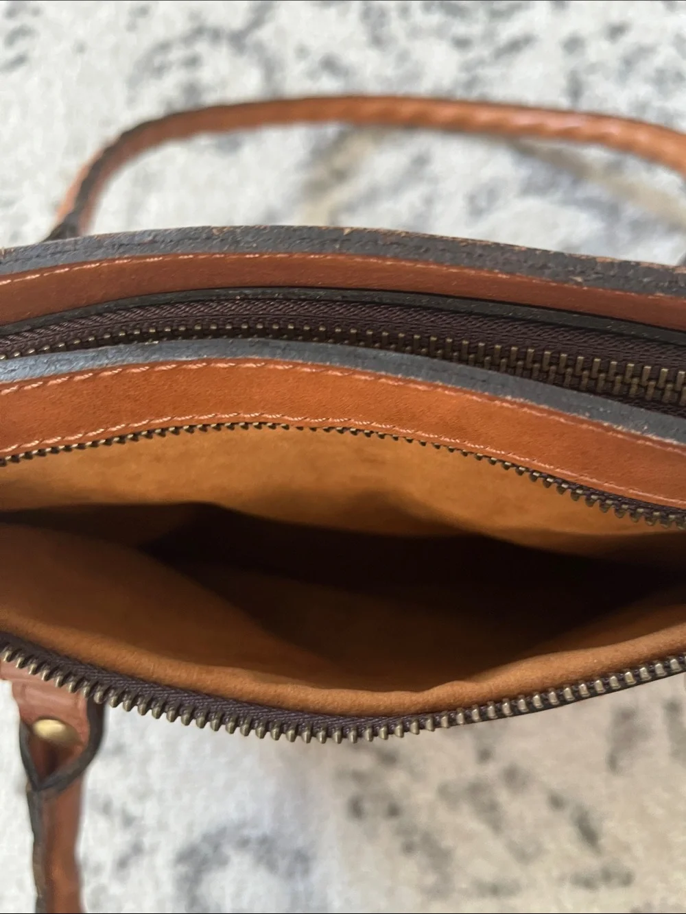 Patricia Nash Calvi Heritage Tan Leather Top-Handle Satchel